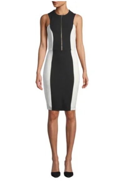Neiman Marcus Color Block Slimming Sheath Dress - Picture 3 of 8